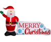 Santa by Merry Christmas Banner Inflatable